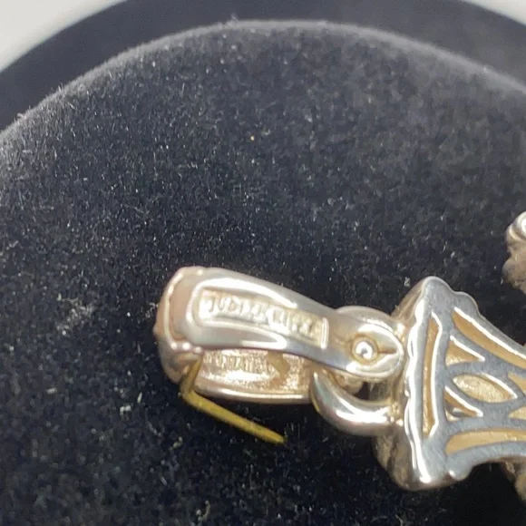 Judith Ripka Pearl and Sapphire Maltese cross Enhancer.925 - Picture 4 of 5